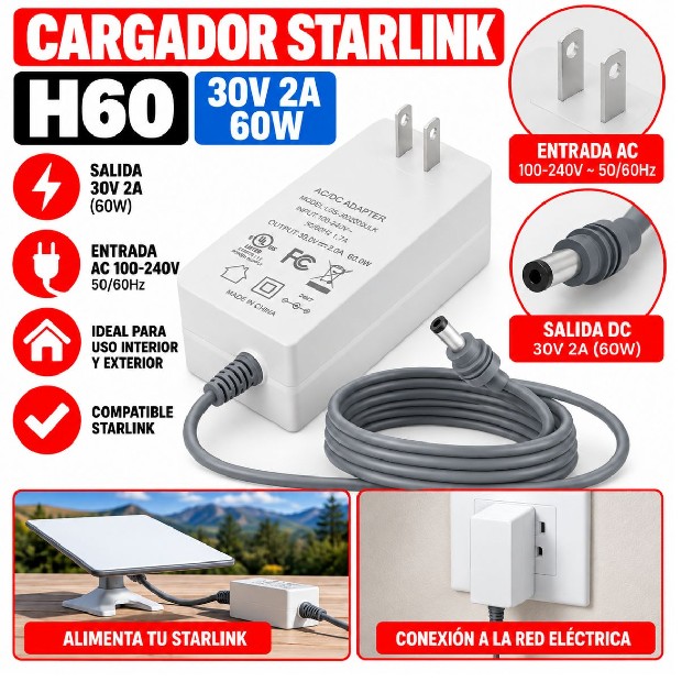 &ua CARGADOR STARLINK H60